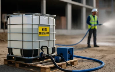 Mobiler Wassertrank für Baustellen